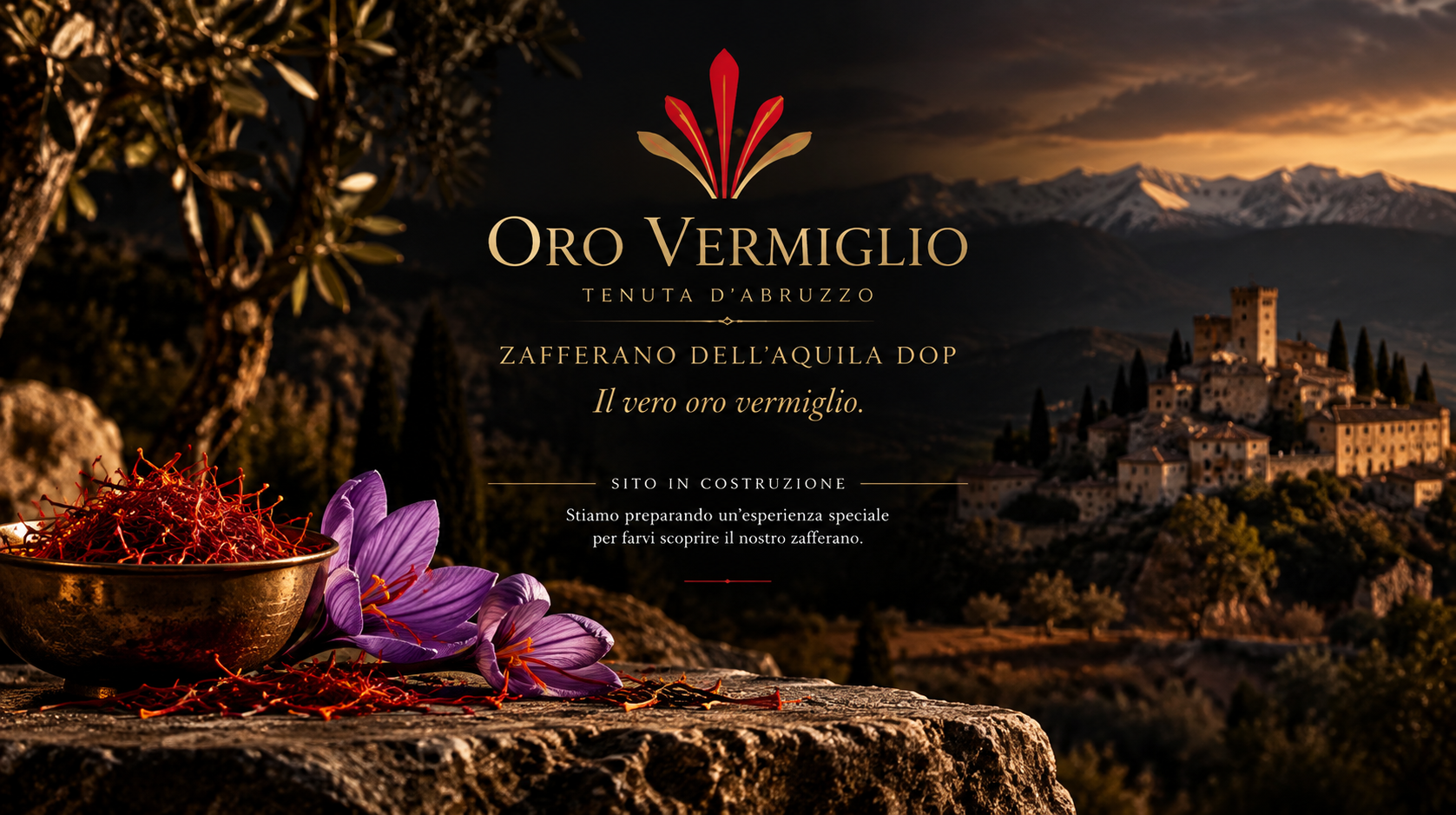 Oro Vermiglio — Tenuta d’Abruzzo. Zafferano dell’Aquila DOP. Il vero oro vermiglio. Sito in costruzione.